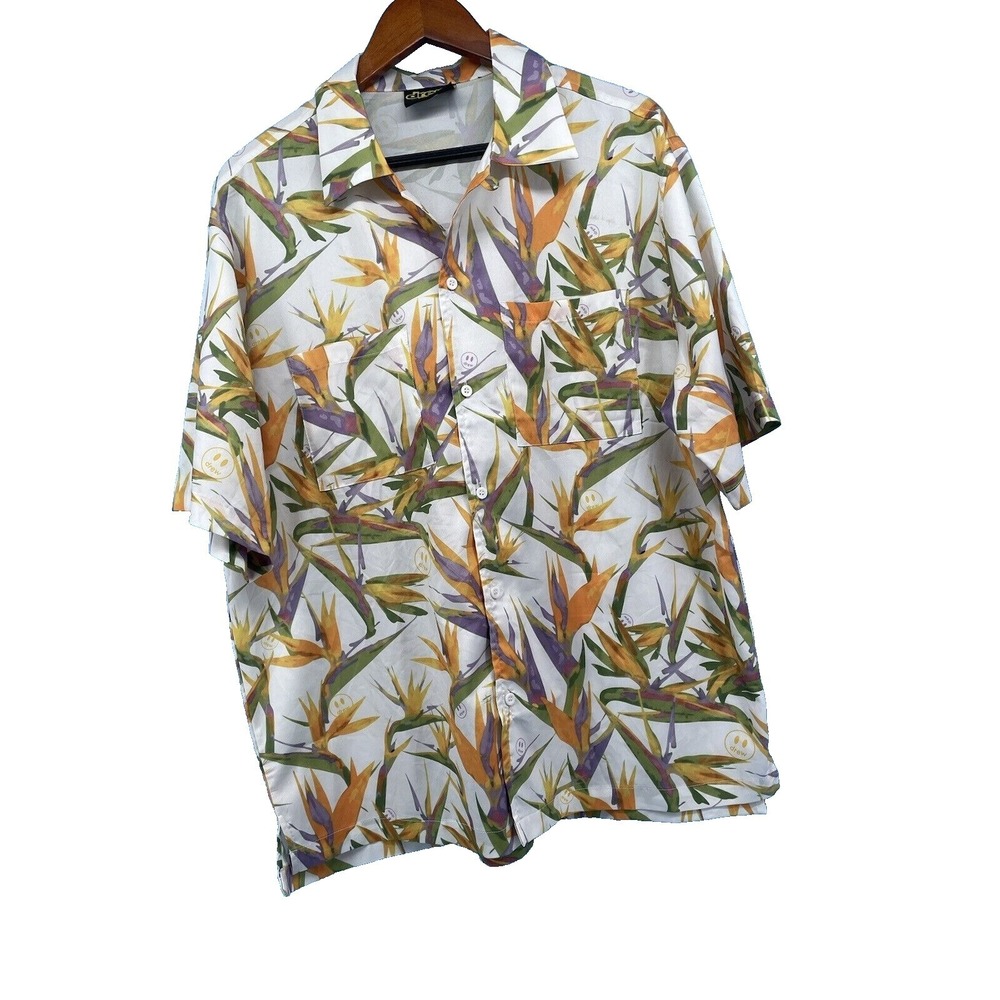 Drew House Hawaiian Shirt Men's Medium Smiley Mascot Y2K Justin Bieber Tropical‎